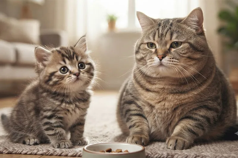 تفاوت غذا بچه گربه با گربه بالغ